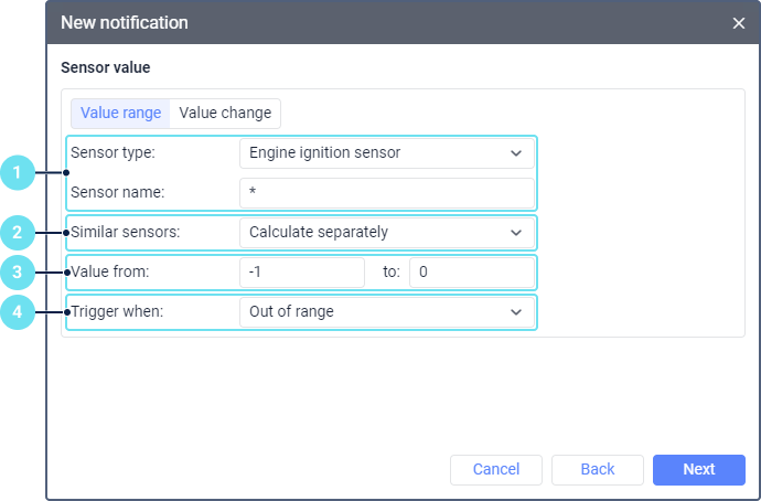 sensor value